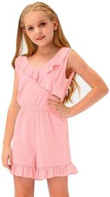 img 3 attached to 👧 BesserBay Toddler School Fly Sleeve Jumpsuit - Girls' Clothing - Jumpsuits & Rompers