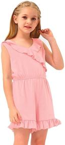 img 1 attached to 👧 BesserBay Toddler School Fly Sleeve Jumpsuit - Girls' Clothing - Jumpsuits & Rompers