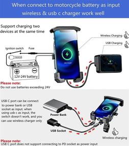 img 2 attached to 📱 KEWIG Motorcycle Phone Mount: 15W Wireless & USB C 20W Fast Charger with Aluminum Alloy Base - Fits 4''-7'' Cellphones