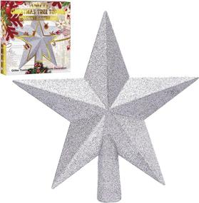img 4 attached to Aneco Glitter Shatter-Proof Christmas Tree Topper: Sparkling Holiday Ornament & Home Decor