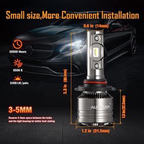 img 2 attached to 🔦 Auxbeam 9005 Led Light Bulbs, 70W 8000lm 9005 HB3 Led Conversion Kits for Fog Lights - Temperature Control, 300% Brightness, 6500K Cool White, HB3 Halogen Replacement - F-T1 Series (Pack of 2)