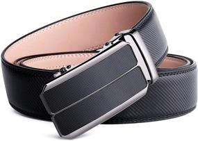 img 2 attached to 👔 YPuzro Adjustable Automatic Leather Ratchet Men's Accessories & Belts