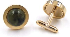 img 1 attached to Beautiful Connemara Marble Gold Plate Cufflinks