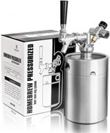 🍺 tmcraft 64oz pressurized mini keg growler: portable stainless steel home keg kit system with co2 regulator for fresh craft beer logo