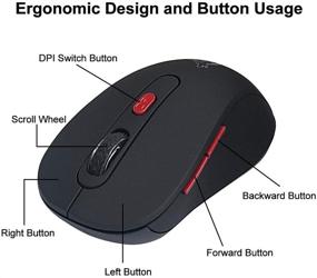 img 3 attached to Black Wireless Computer Mouse with USB Receiver - Portable 2.4G Optical USB C Mice for PC, Laptop & MacBook - 3 Adjustable DPI Levels & 3 Buttons Design - Cordless Convenience