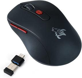 img 4 attached to Black Wireless Computer Mouse with USB Receiver - Portable 2.4G Optical USB C Mice for PC, Laptop & MacBook - 3 Adjustable DPI Levels & 3 Buttons Design - Cordless Convenience