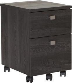 img 4 attached to Stylish and Convenient: South Shore 2-Drawer Mobile File Cabinet in Gray Oak - Easy-to-Move Casters