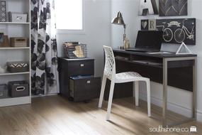 img 3 attached to Stylish and Convenient: South Shore 2-Drawer Mobile File Cabinet in Gray Oak - Easy-to-Move Casters