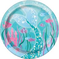 🧜 eye-catching mermaid dessert party paper plates - 8 ct, 7" multicolor tableware logo