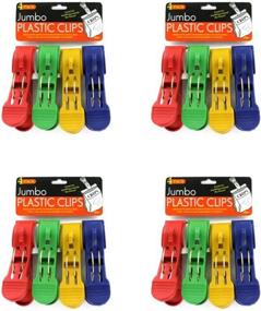 img 2 attached to 📎 Jumbo Plastic Clips 4.75” Long (16 Pack) - Candy & Chips Bags Sealers, Towel Beach Rowel Clamps: Enhanced Fasteners for Various Needs!