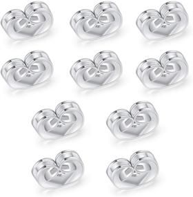 img 4 attached to 🦋 Catmade Secure S925 Sterling Silver Plated Screw-on Earring Backs for Studs, 10Pcs/5Pairs Butterfly Locking Nut, Hypoallergenic Safety Ear Backs