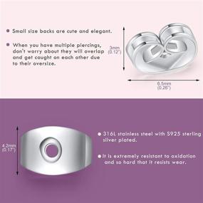 img 3 attached to 🦋 Catmade Secure S925 Sterling Silver Plated Screw-on Earring Backs for Studs, 10Pcs/5Pairs Butterfly Locking Nut, Hypoallergenic Safety Ear Backs