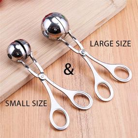 img 3 attached to 2-Pack Stainless Steel Meat Ballers with Tongs | Perfect for Meatballs, Cake Pops, Melon Balls, Cookies, Rice Dough, Ice Cream & More | Versatile Kitchen Tools