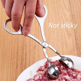 img 2 attached to 2-Pack Stainless Steel Meat Ballers with Tongs | Perfect for Meatballs, Cake Pops, Melon Balls, Cookies, Rice Dough, Ice Cream & More | Versatile Kitchen Tools