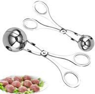 2-pack stainless steel meat ballers with tongs | perfect for meatballs, cake pops, melon balls, cookies, rice dough, ice cream & more | versatile kitchen tools logo