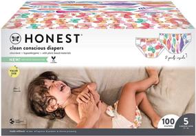 img 4 attached to HONEST Company Super Club Box Diapers - Wingin' it + Painted Feathers, Size 5, 100 Count (Packaging + Print May Vary) - Buy Now!