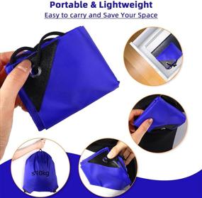 img 1 attached to 🎒 Набор рюкзаков на шнурке - рюкзаки с мешками на завязках и прочными нейлоновыми шнурками в синем цвете (16 штук)
