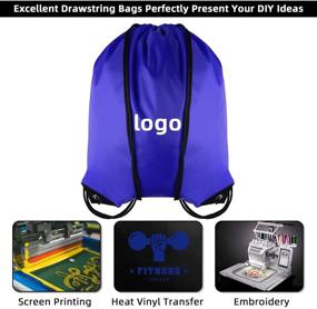 img 3 attached to 🎒 Bulk Drawstring Bags - Backpacks with Cinch Sacks and Durable Nylon String in Blue (16-Pack)