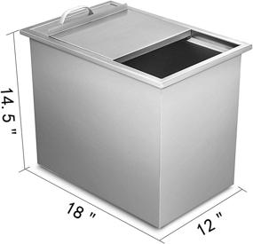 img 3 attached to 🍻 Happybuy Chest Stainless Steel Cooler with Sliding Cover and Ice Bin - 18L x 12W x 14.5 Inch - Ideal for Cold Wine and Beer - Silver"