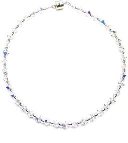 img 4 attached to 💎 Shimmering Aurora Borealis Anklet-Ankle Bracelet with Magnetic Clasp: 10" Premium European Crystal Beads