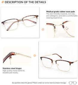 img 3 attached to 👓 Stylish Leopard Gaoye Bifocal Reading Glasses for Women - Blue Light Blocking, Computer Spring Hinge Readers with Fashion Metal Frames and Anti-UV Ray Protection (1.5)