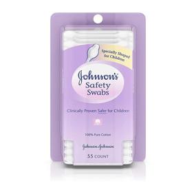 img 4 attached to 👶 Johnson's 55 ct Safety Ear Swabs: Non-Chlorine Bleached Cotton for Babies & Children