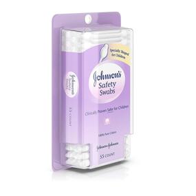 img 2 attached to 👶 Johnson's 55 ct Safety Ear Swabs: Non-Chlorine Bleached Cotton for Babies & Children