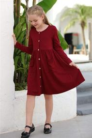 img 1 attached to 👗 GORLYA GOR1018 Girls' Clothing: Sleeve Button Pockets for Stylish Dresses