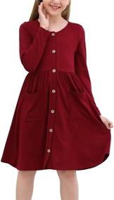 img 4 attached to 👗 GORLYA GOR1018 Girls' Clothing: Sleeve Button Pockets for Stylish Dresses