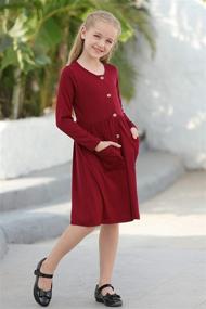 img 2 attached to 👗 GORLYA GOR1018 Girls' Clothing: Sleeve Button Pockets for Stylish Dresses