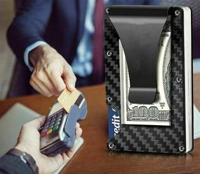 img 1 attached to 👝 Men's Minimalist Aluminum Carbon Wallets: Premium Accessories for Card Cases, Money Organizers, and Wallets with Blocking Feature