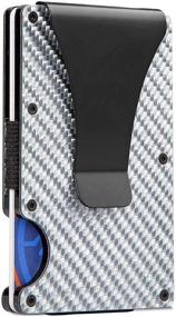 img 4 attached to 👝 Men's Minimalist Aluminum Carbon Wallets: Premium Accessories for Card Cases, Money Organizers, and Wallets with Blocking Feature