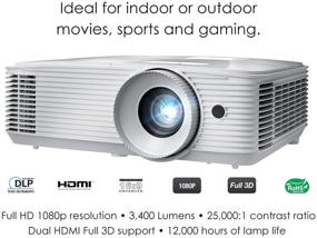 img 3 attached to 📽️ Optoma HD27E 1080p Home Cinema Projector: Bright, Versatile, and Ideal for Indoor & Outdoor Movies, Sports, and Gaming