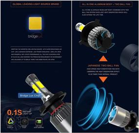 img 1 attached to 🔆 VoRock8 R2 COB H4 HB2 9003 8000 Lumens Headlight Conversion Kit - Enhance Visibility for Motorbikes and Cars | White 6500K Xenon | Dual Beam Replacement Bulbs