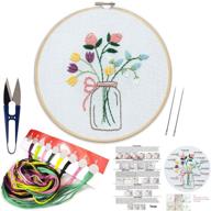 beginner-friendly handmade needlepoint for kids with embroidered flowers logo