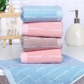 img 1 attached to Lngtuy Hand Towels Set of 3 - Striped Pattern 100% Cotton Face Towels - Super Soft & Highly Absorbent - Bathroom Hand Towel (13.5 x 29 Inch)