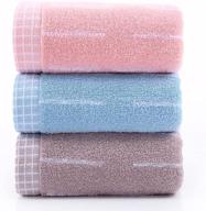 lngtuy hand towels set of 3 - striped pattern 100% cotton face towels - super soft & highly absorbent - bathroom hand towel (13.5 x 29 inch) logo