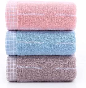 img 4 attached to Lngtuy Hand Towels Set of 3 - Striped Pattern 100% Cotton Face Towels - Super Soft & Highly Absorbent - Bathroom Hand Towel (13.5 x 29 Inch)