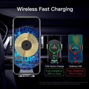 img 1 attached to 🚗 MEIDI Wireless Car Charger: Efficient 10W Auto Clamping QI Car Phone Charger with One Step Sense Air Vent Phone Holder