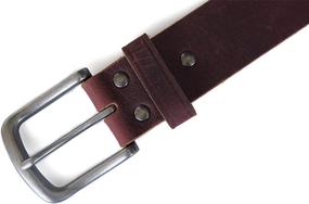 img 2 attached to Leather Genuine Belts（1½ Jeereal Reddish Men's Accessories