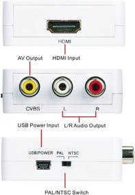 img 1 attached to 🔌 HDMI to RCA AV Converter - CoolDigital HDMI to 3RCA AV CVBS Composite Audio Video Adapter, 1080p, PAL/NTSC Compatible, USB Charge Cable Included - for PS4, PS3, Xbox, Camera, DVD