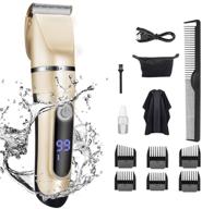 💇 профессиональные электрические машинки для мужчин - набор триммеров для волос с жк-дисплеем, перезаряжаемые, беспроводные и водонепроницаемый дизайн (золотые) логотип