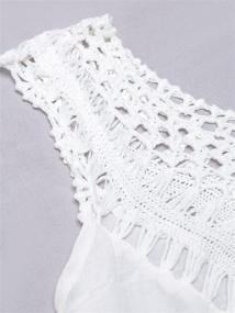 img 1 attached to 👗 Crochet Sleeveless Tunic V Neck Cover Up for Women in White by CUPSHE