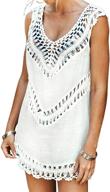 👗 crochet sleeveless tunic v neck cover up for women in white by cupshe logo