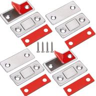 🔒 cabinet magnetic catch jiayi 4 pack - ultra thin, strong adhesive and reliable door magnetic catch for kitchen cabinet, closet, and drawer - ensures secure closure logo