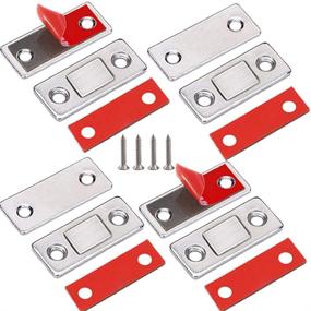 img 4 attached to 🔒 Cabinet Magnetic Catch Jiayi 4 Pack - Ultra Thin, Strong Adhesive and Reliable Door Magnetic Catch for Kitchen Cabinet, Closet, and Drawer - Ensures Secure Closure