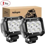 🚙 nilight 60001f-b led pods: super bright 18w 1260lm flood lights for off-road driving - 2pcs set with 2-year warranty logo