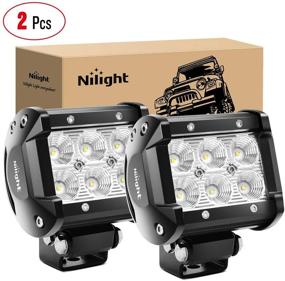 img 4 attached to 🚙 Nilight 60001F-B Led Pods: Super Bright 18W 1260LM Flood Lights for Off-Road Driving - 2PCS Set with 2-Year Warranty