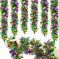 ancrina mardi christmas garland - vibrant mixed colors, metallic tinsel with chunky glitter - perfect for christmas and memorial day decorations - set of 6pcs logo