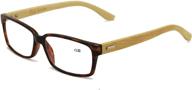 bamboo rectangular reading glasses: stylish readers for men and women by vision world logo